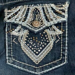 Maurices Dark Blue Embellished Jeans